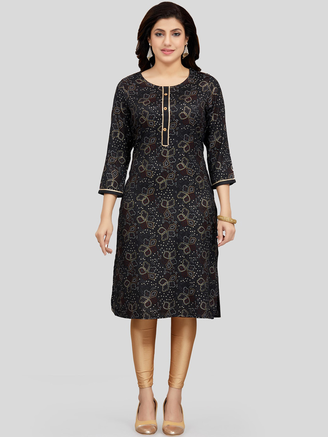 Saree Swarg Round Neck Floral Printed Kurta