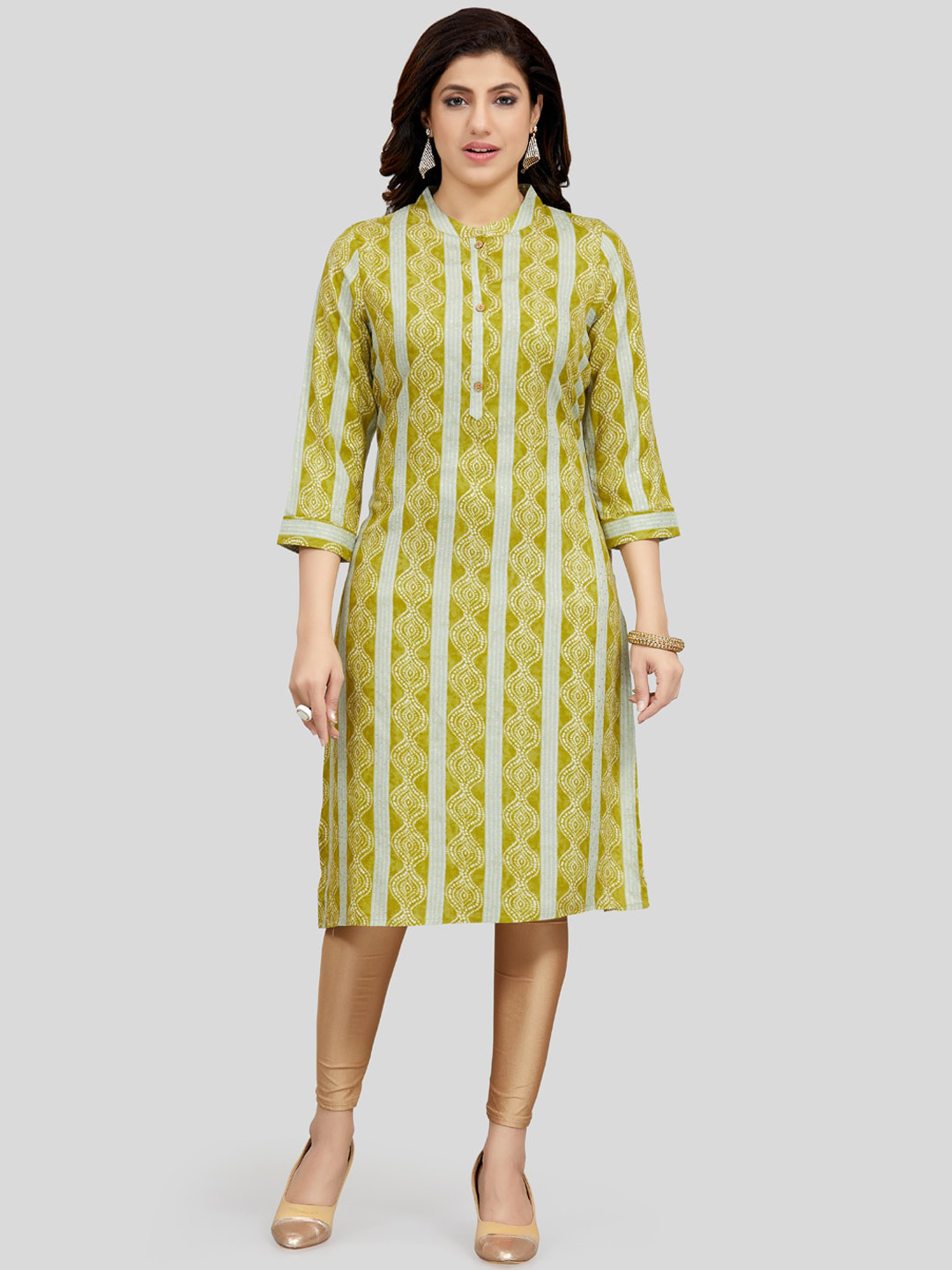 Saree Swarg Mandarin Collar Geometric Kurta