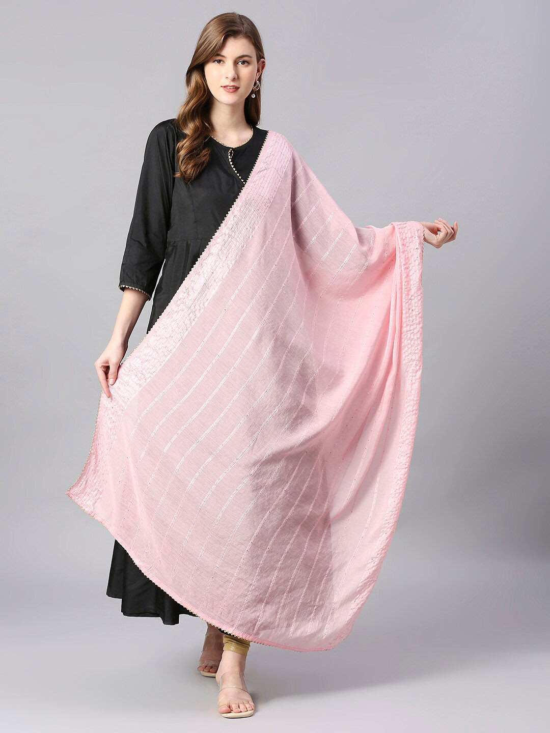 Dupatta Bazaar Embroidered Cotton Chanderi Dupatta