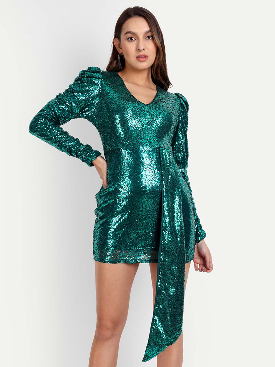 iki chic Sequin Embellished Sheath Mini Dress