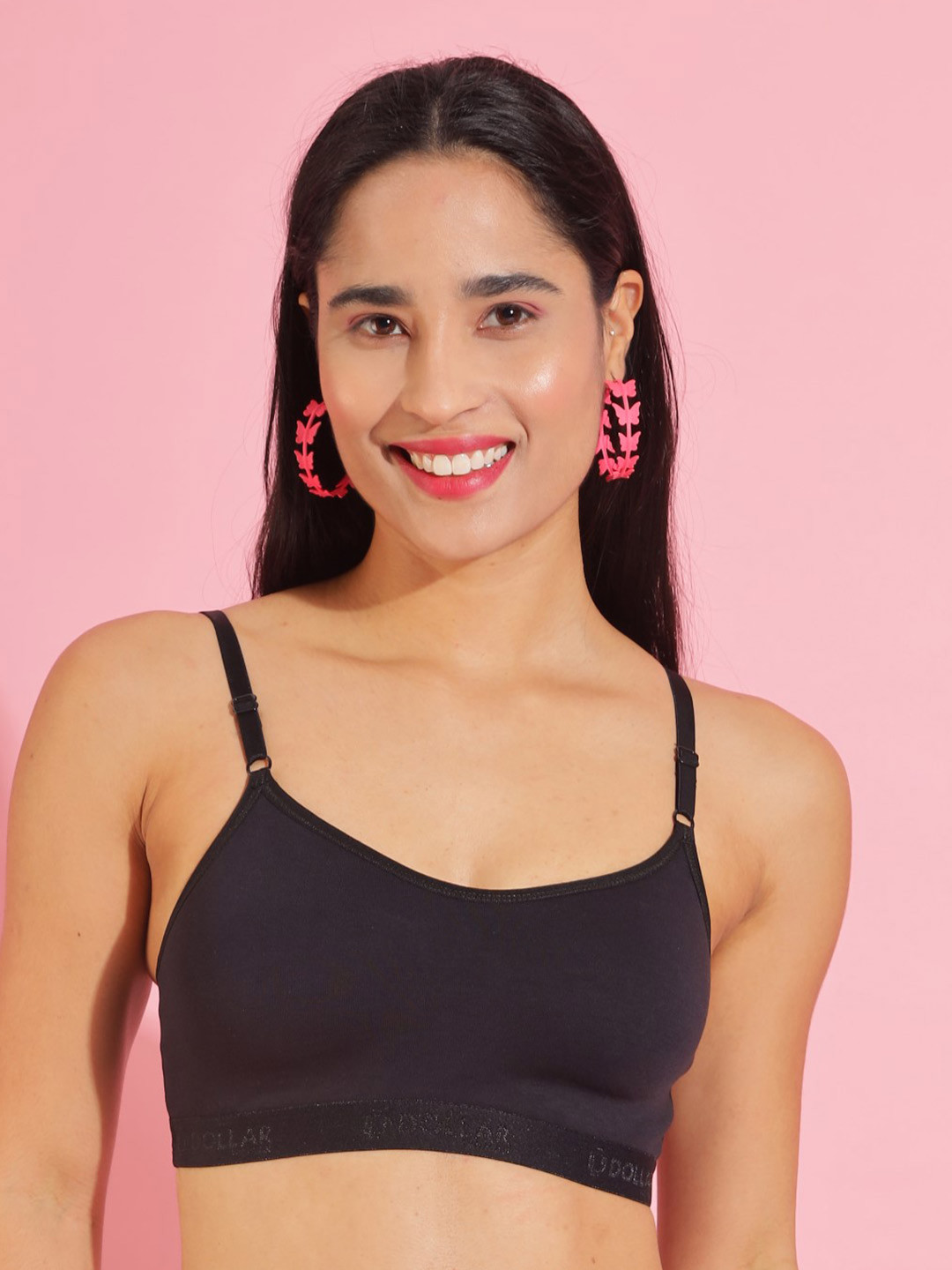 Dollar Missy Pack of 2  Cotton Wire-Free Beginers Bra DBG-4001-R3-BLK-PO2