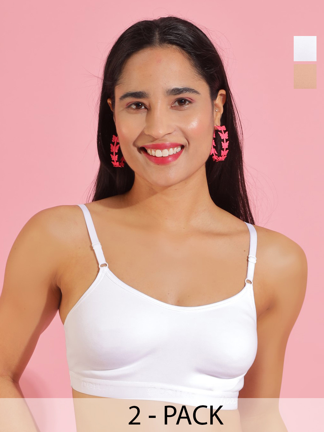 Dollar Missy Pack of 2  Cotton Wire-Free Beginers Bra