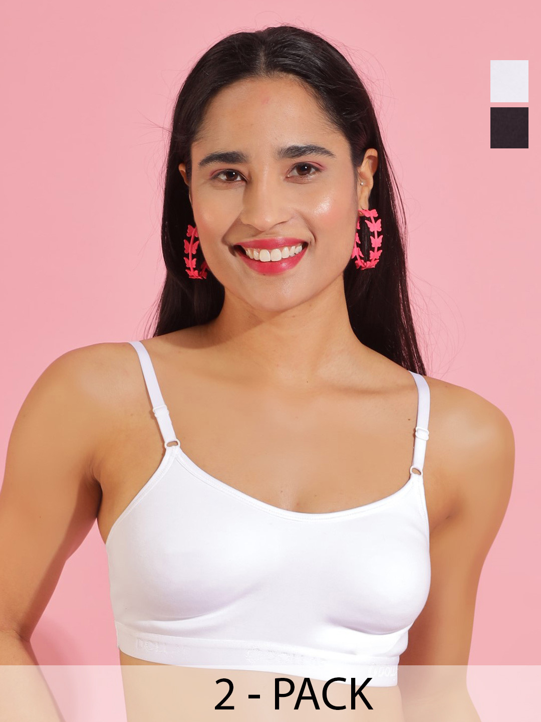 Dollar Missy Pack of 2  Cotton Wire-Free Beginers Bra