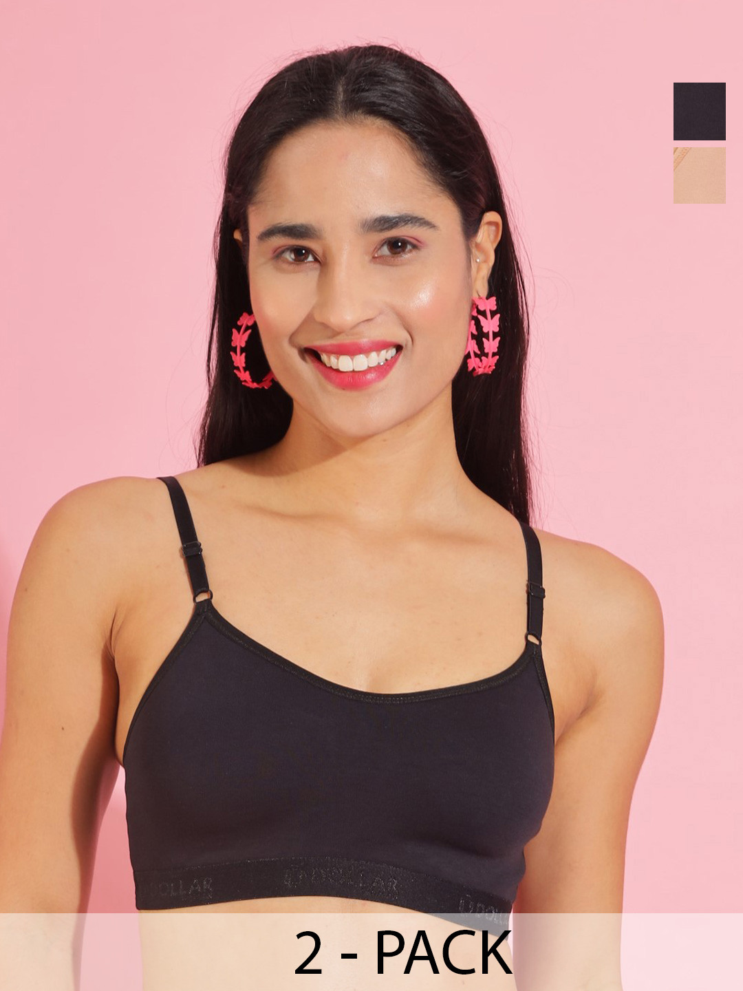 Dollar Missy Pack of 2 Cotton Wire-Free Beginners Bra