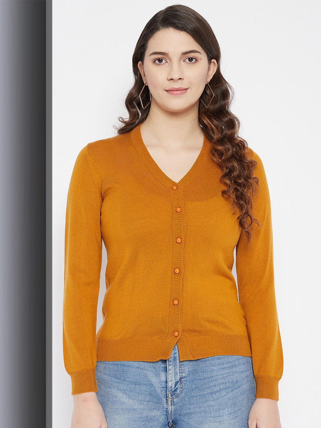 Zigo Women Solid V Neck Cardigan