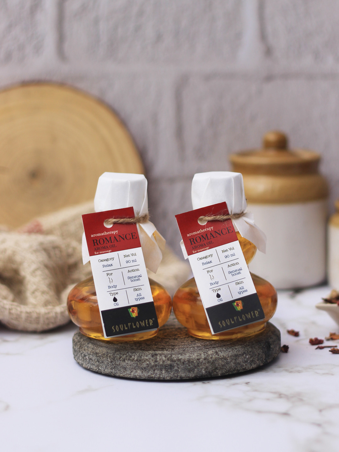 Soulflower Pack of 2 Romance Aroma Massage Oil For Body & Feel Relaxed Muscles 90 ml