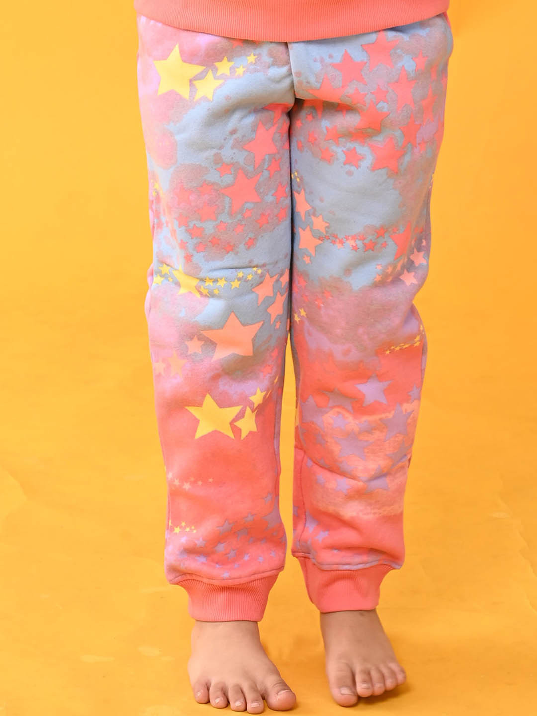 Anthrilo Girls Printed Fleece Joggers