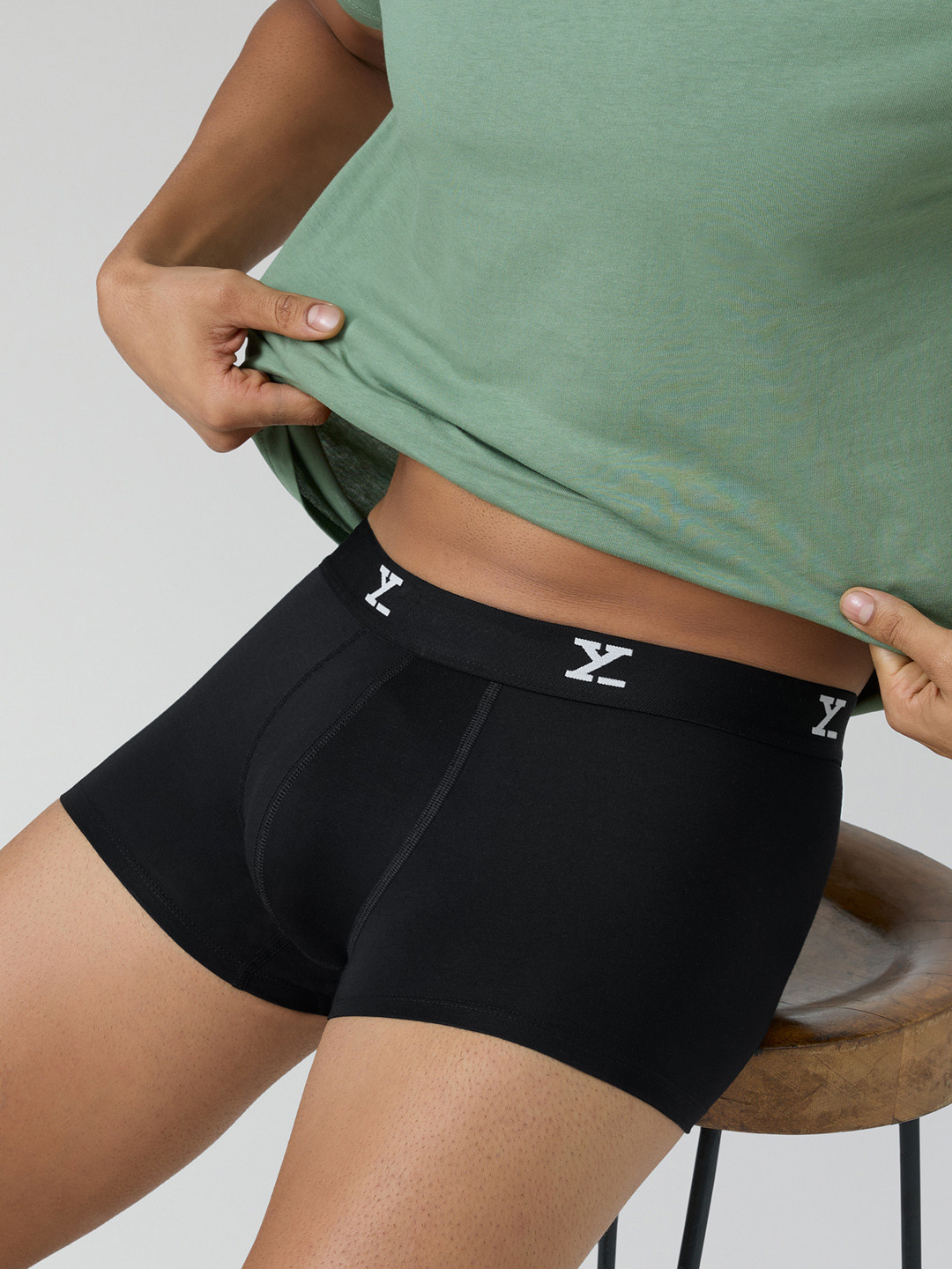 XYXX Men Solid ACE IntelliSoft Modal BLACK Trunk