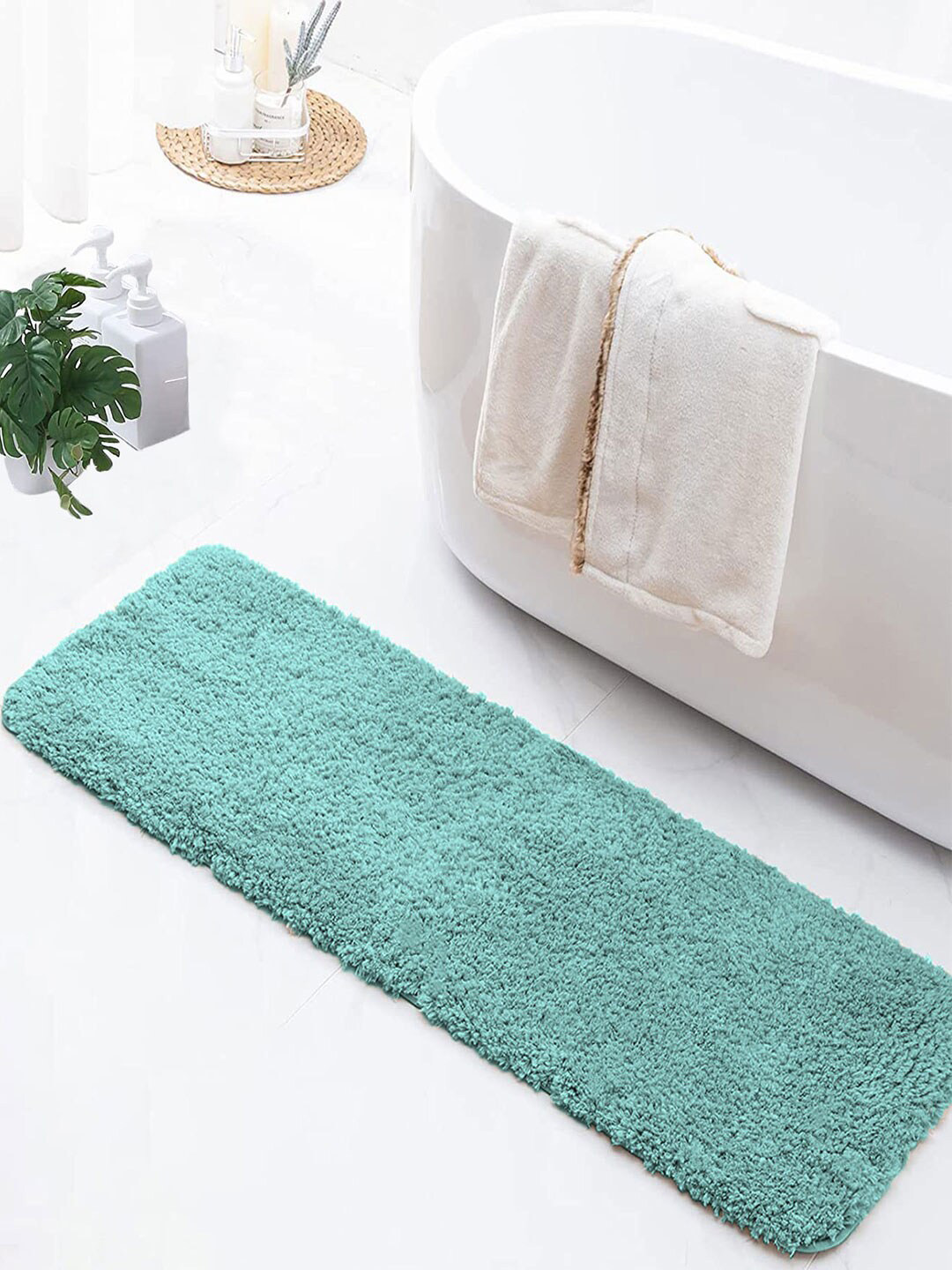 LUXEHOME INTERNATIONAL Vegas Sea Green 2800 GSM Microfibre Bath Runner