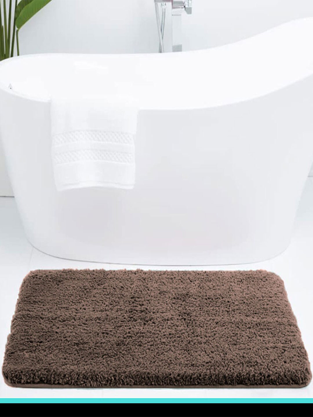 LUXEHOME INTERNATIONAL Vegas Brown 2800 GSM Ultra Soft Microfiber Anti-Skid Bath Rug