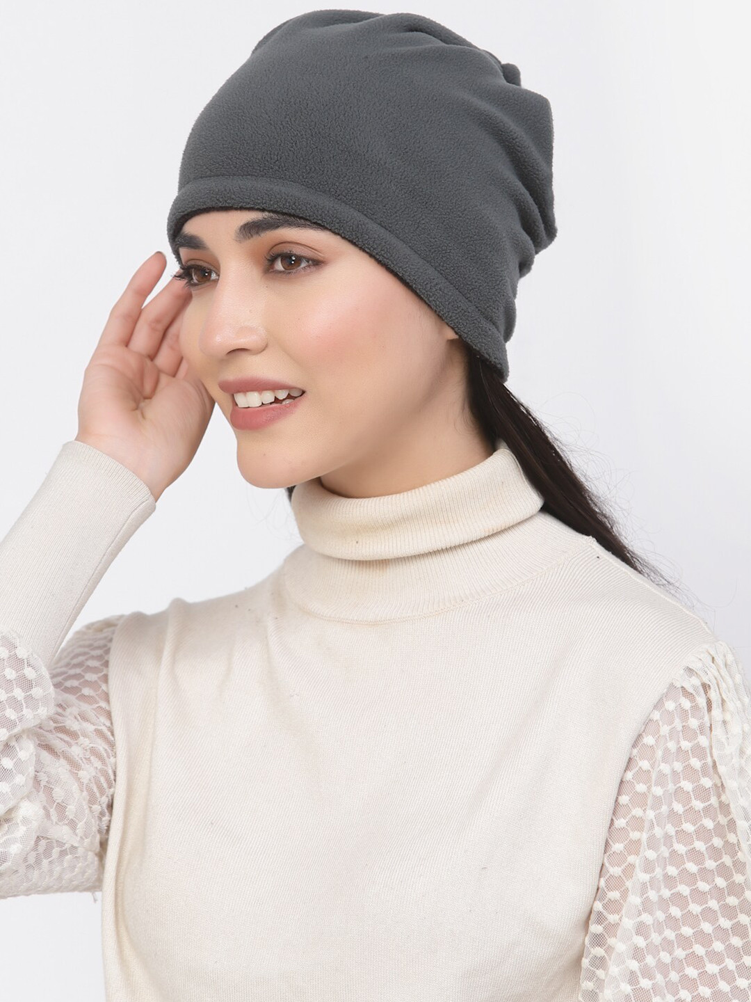 513 Women Fleece Reversible Windproof Convertible Beanie