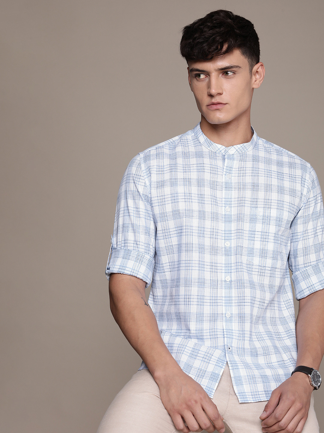 French Connection Slim Fit Checked Pure Cotton Casual Shirt