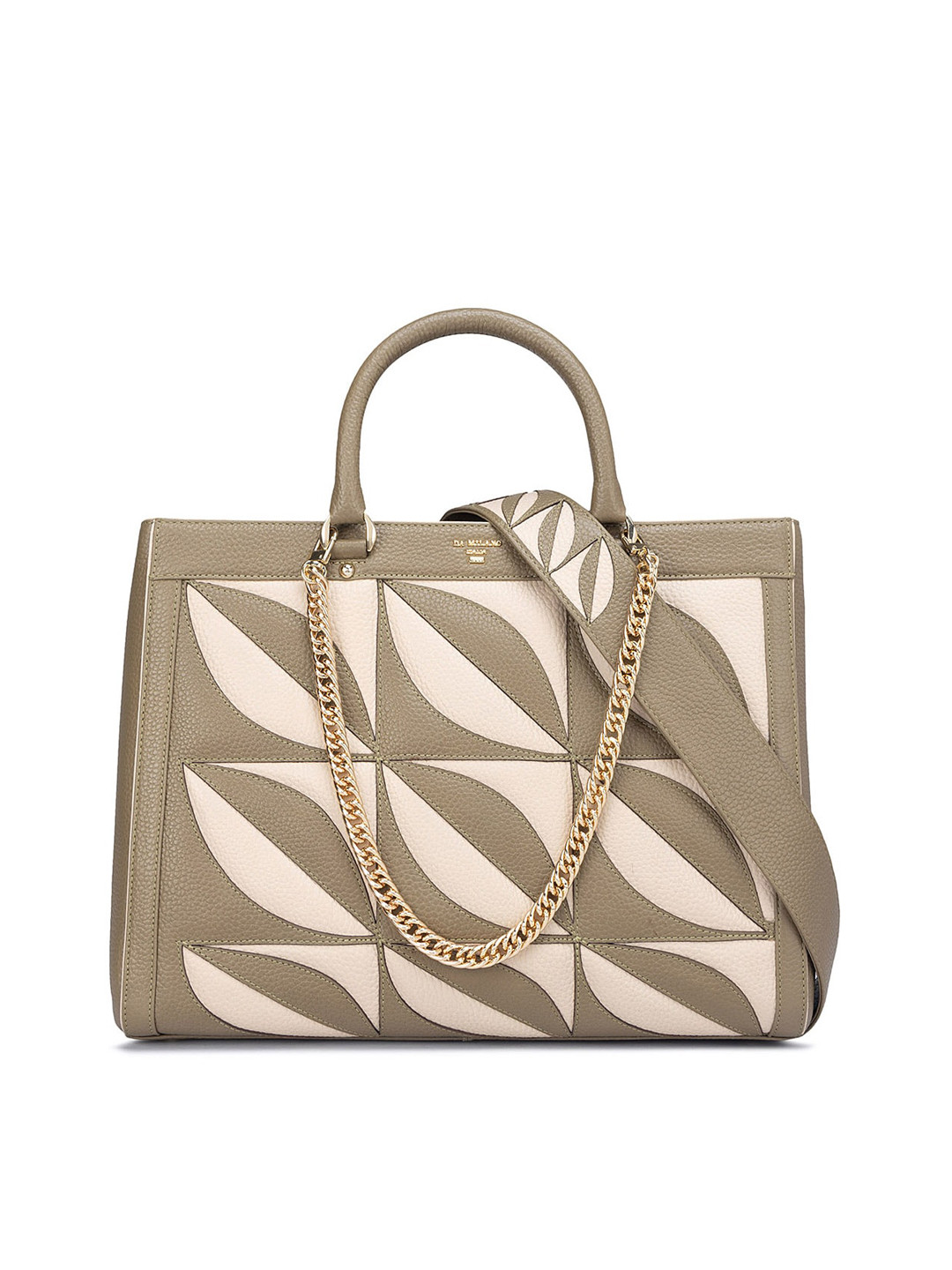 Da Milano Textured Leather Structured Handheld Bag