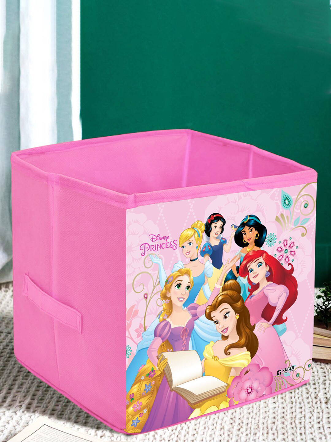 Kuber Industries Set Of 2 Pink Disney Princess Print Foldable Laundry Bag