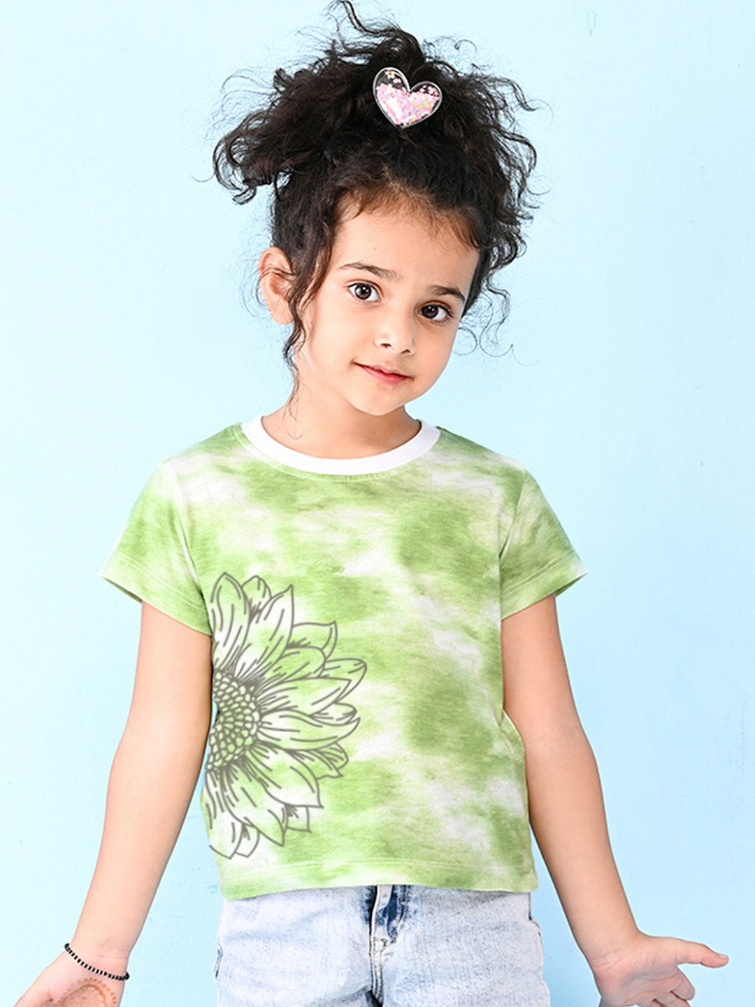 NUSYL Girls Cotton Tie and Dye Dyed T-shirt