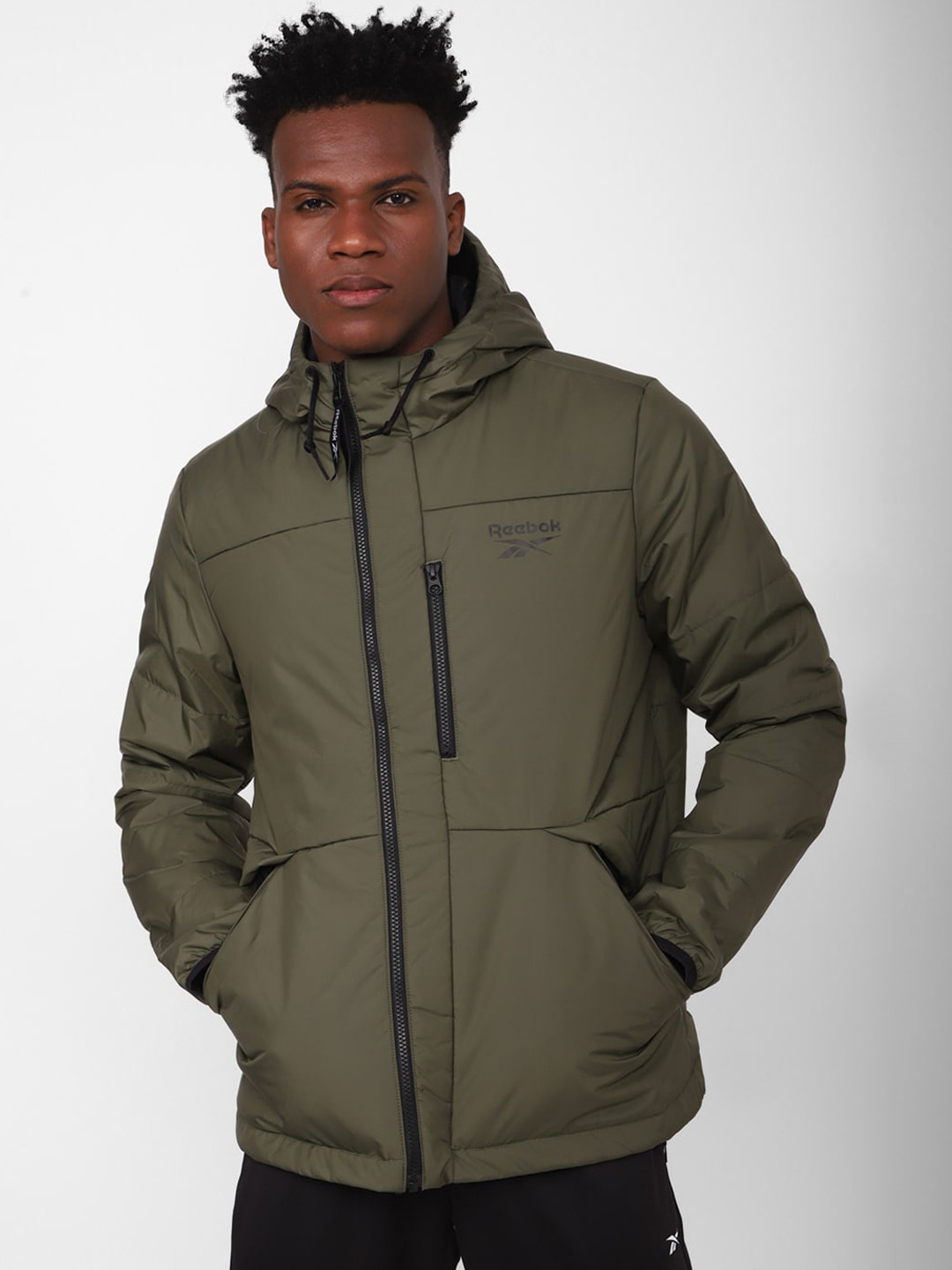 Reebok Men Hooded Essentials Outdoor Thermowarm Graphene Padded Jacket