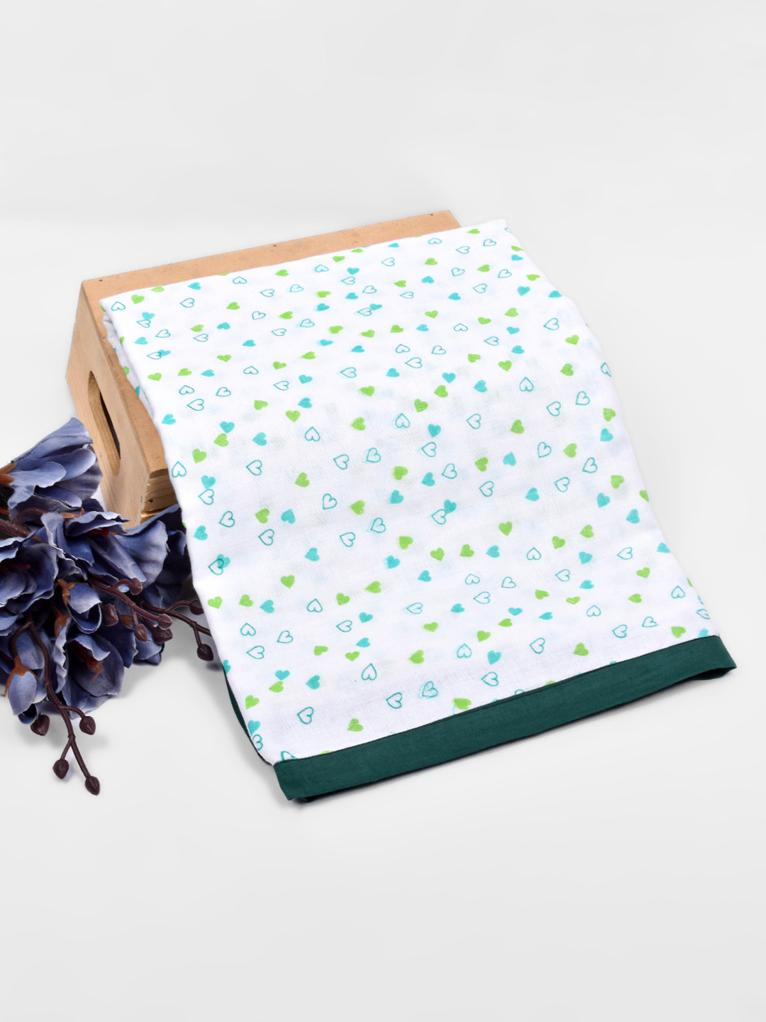 Moms Home Kids Green & White Organic Cotton Summer 210 GSM Single Bed Dohar