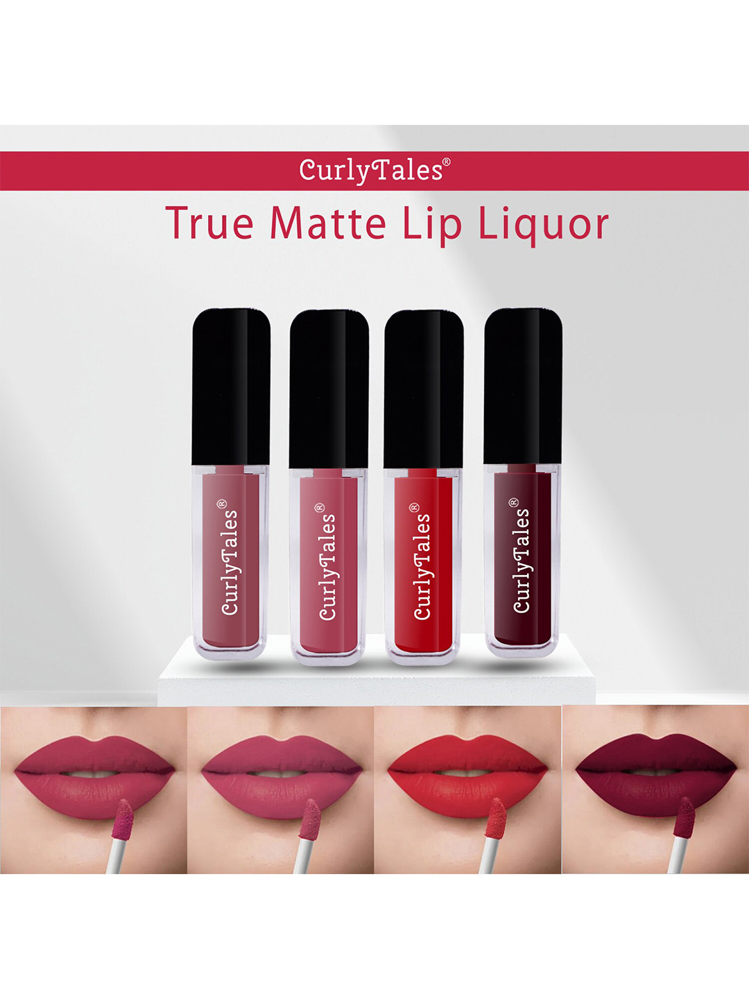 CurlyTales Set of 4 True Matte Lip Color 4 ml - Shade 09, 10, 11, 13