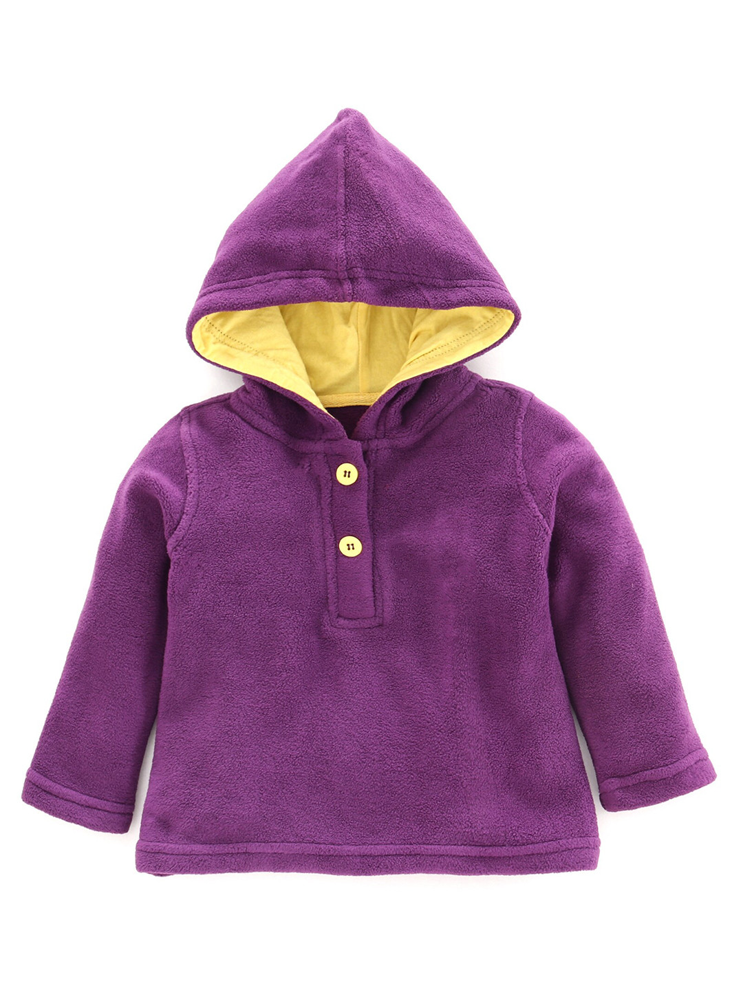 Nino Bambino Kids Solid Hooded Cotton Sweatshirt