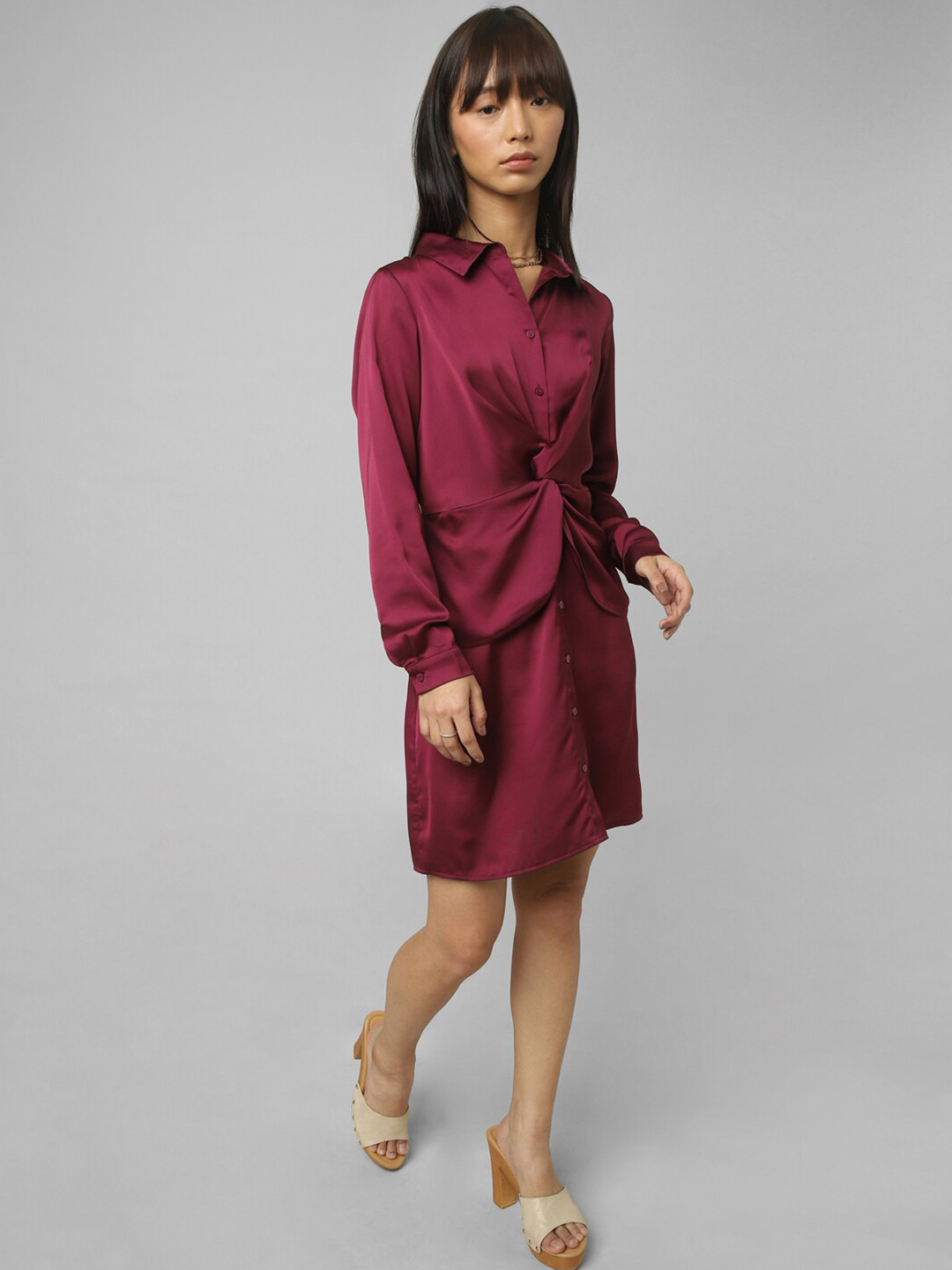ONLY Cuffed Sleeves Shirt Dress