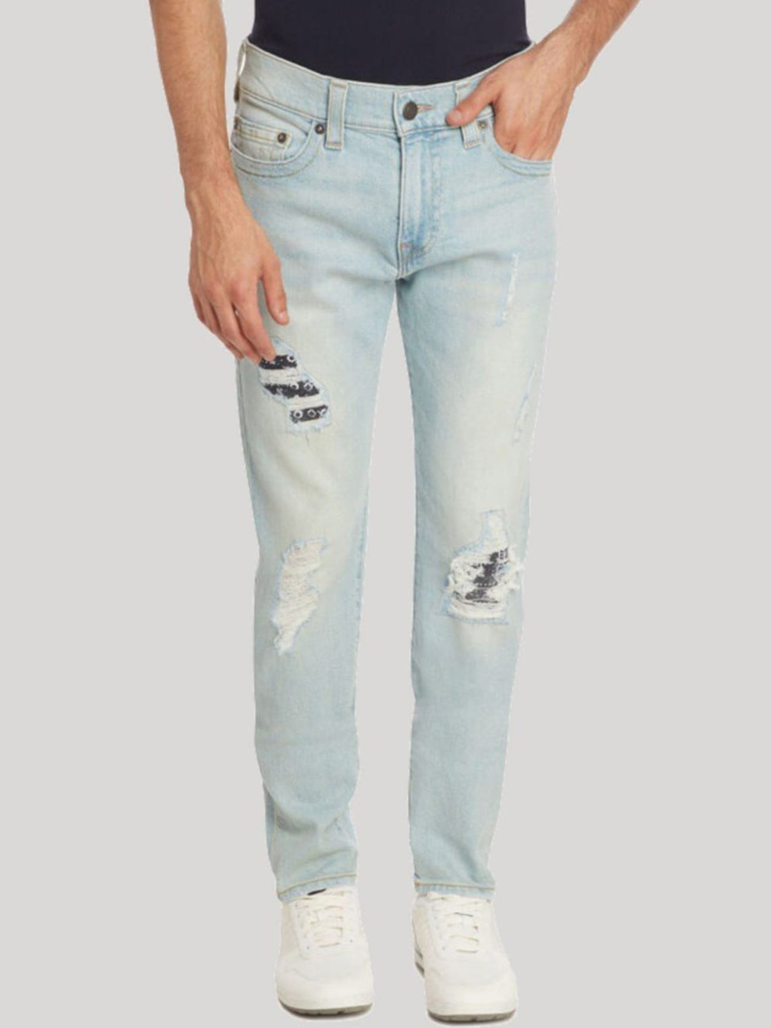 True Religion Men SN Rocco Skinny Fit Mildly Distressed Heavy Fade Jeans