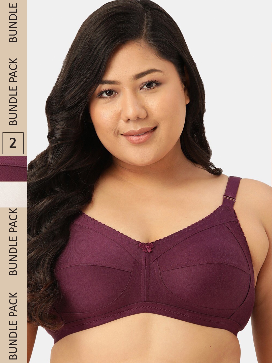 Buy Leading Lady Plus Size Pack Of 2 Non Wired T Shirt Bra - Bra