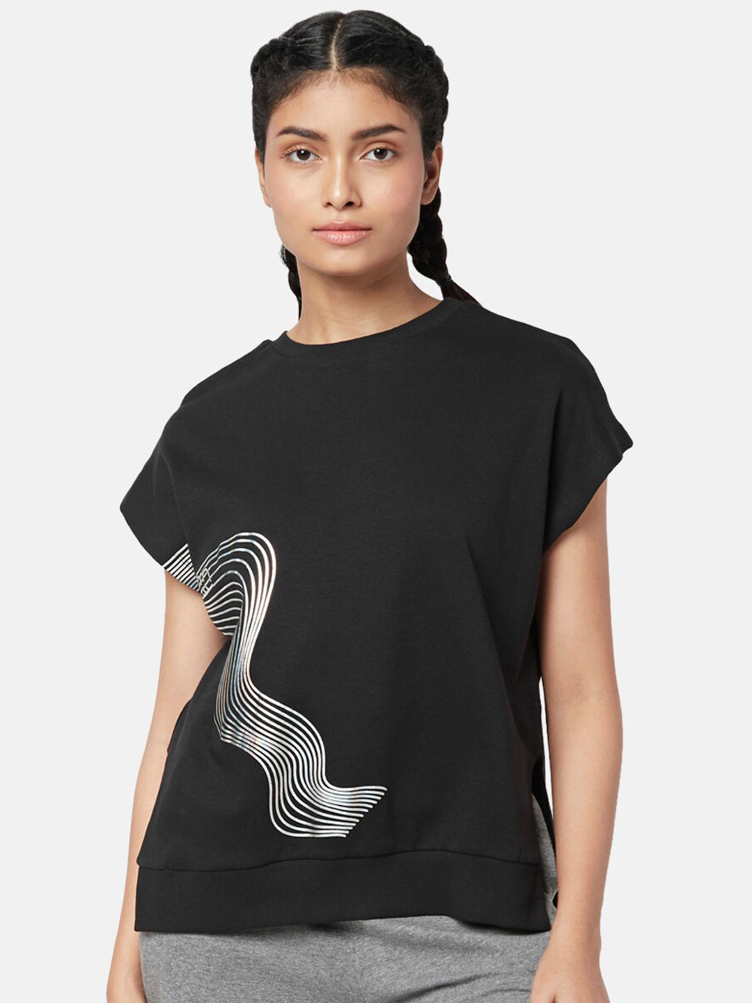 Ajile by Pantaloons Geometric Print Extended Sleeves Top