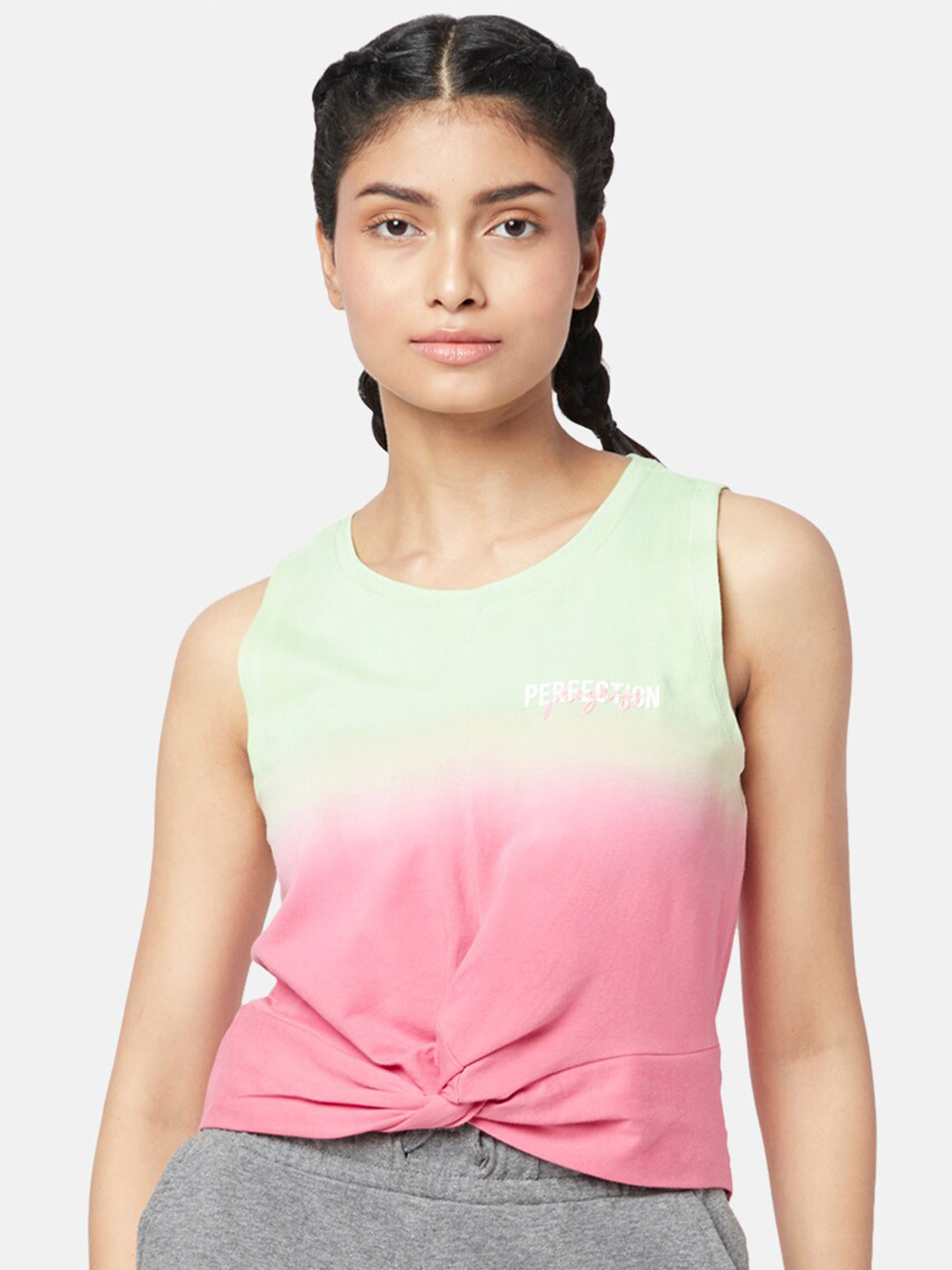 Ajile by Pantaloons Twisted Round Neck Ombre Top