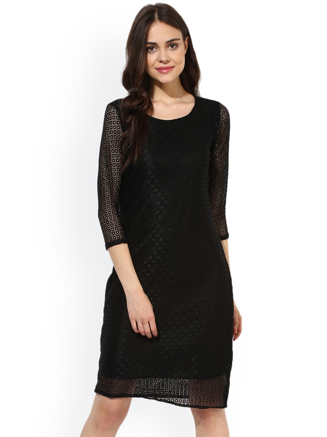 Black net store frock design 2017