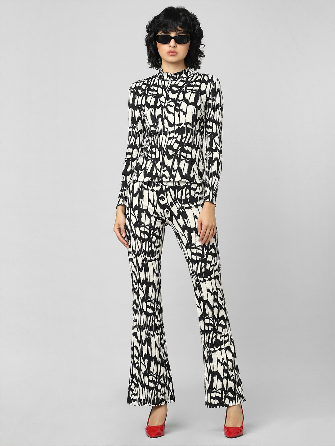 ONLY High Neck Animal Print Top