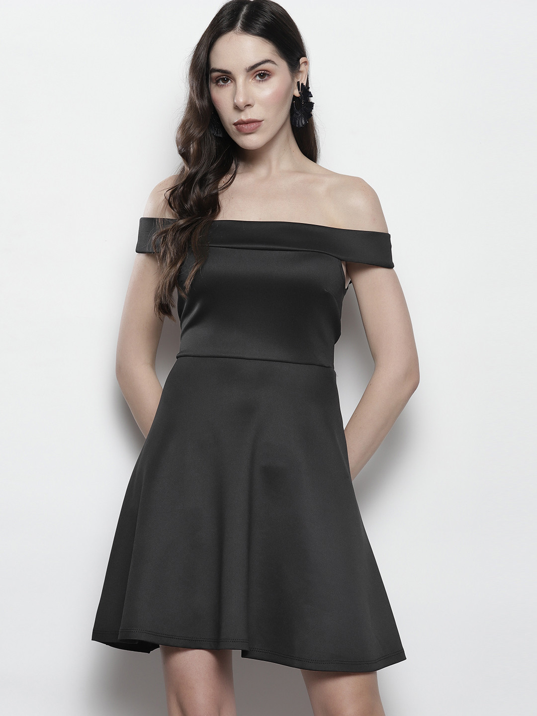 Boohoo Off-Shoulder A-Line Dress