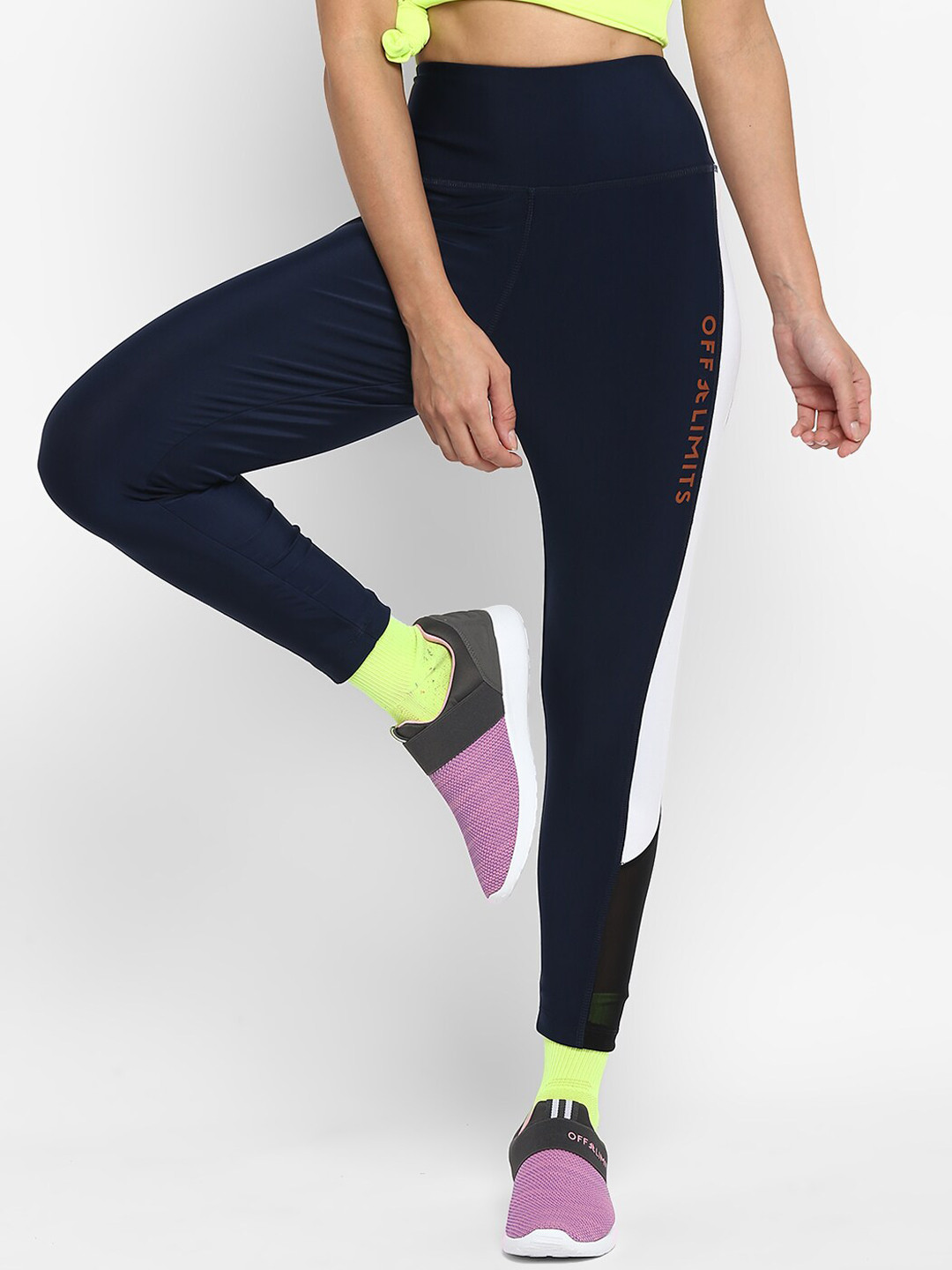 OFF LIMITS Women Contrast Panel Antimicrobial Tights