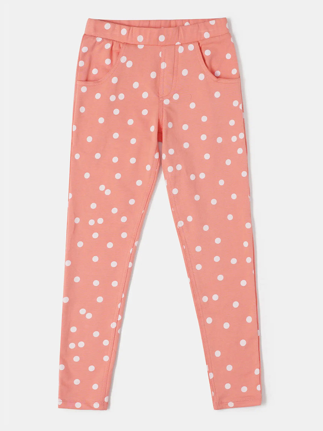 Jockey Girls Cotton Slim Fit Printed Jeggings With Convenient Side Pockets-UG37