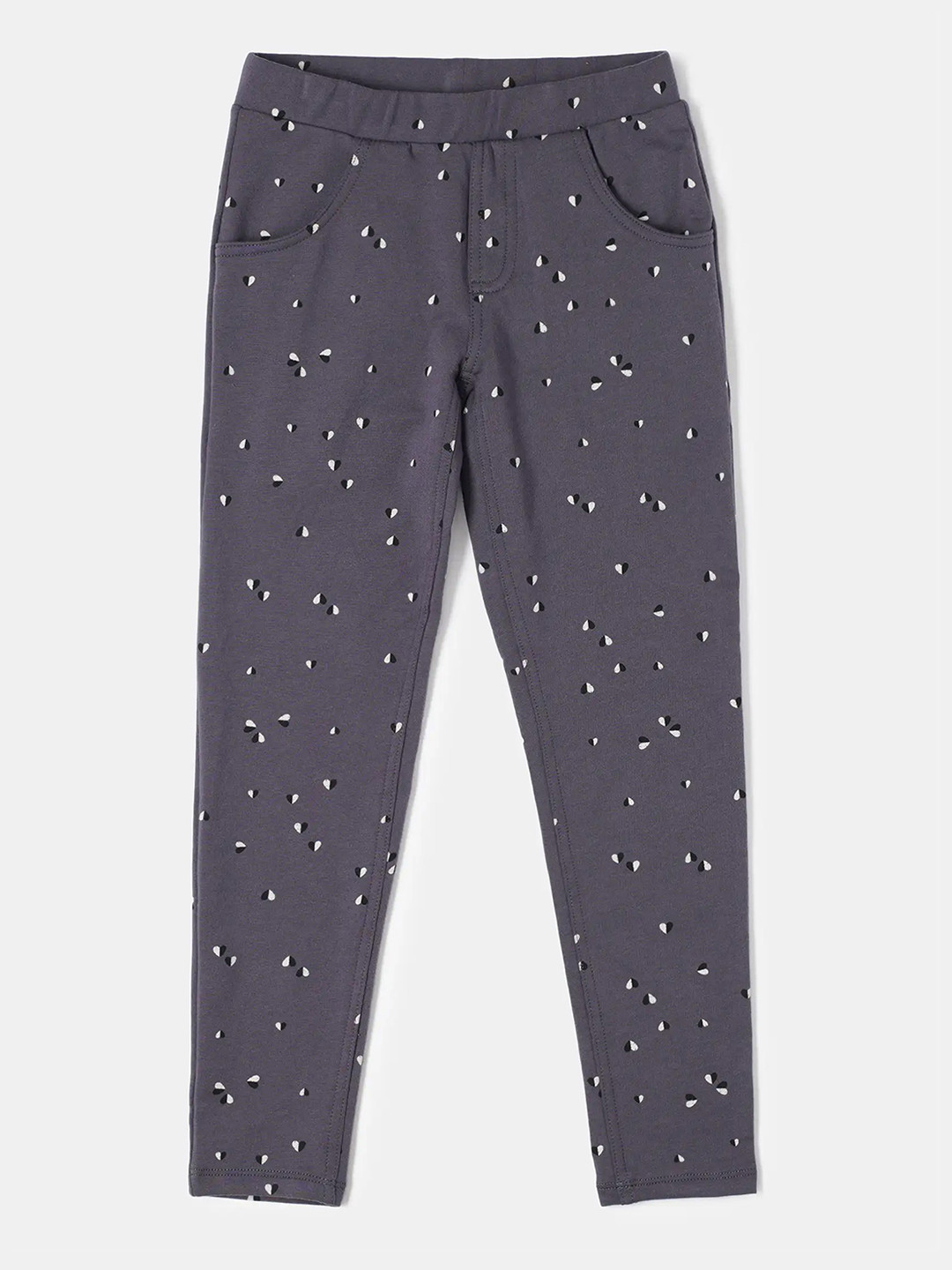 Jockey Girls Cotton Slim Fit Printed Jeggings With Convenient Side Pockets-UG37