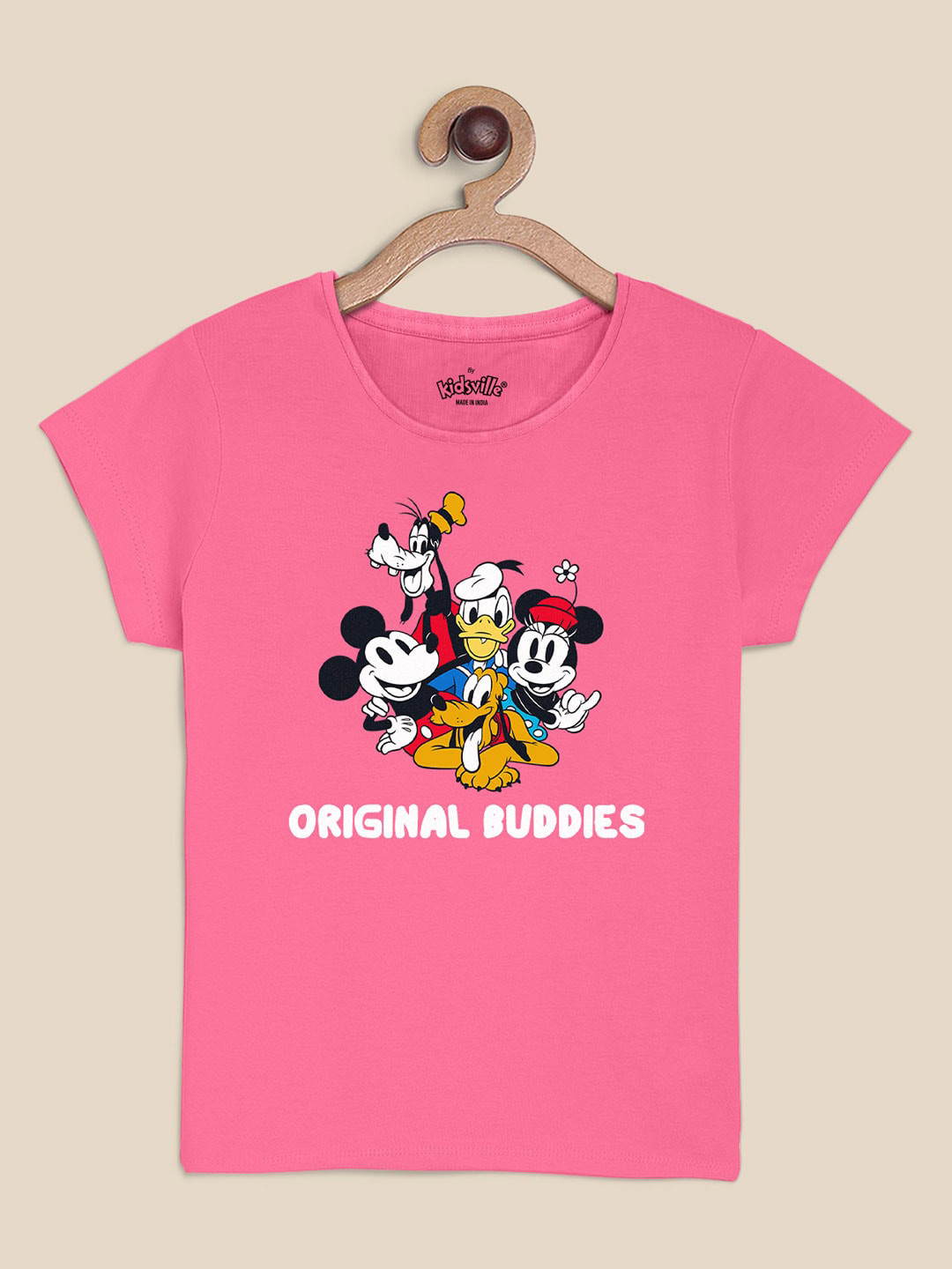 Kids Ville Mickey & Friends Printed Tshirt For Kids Girls