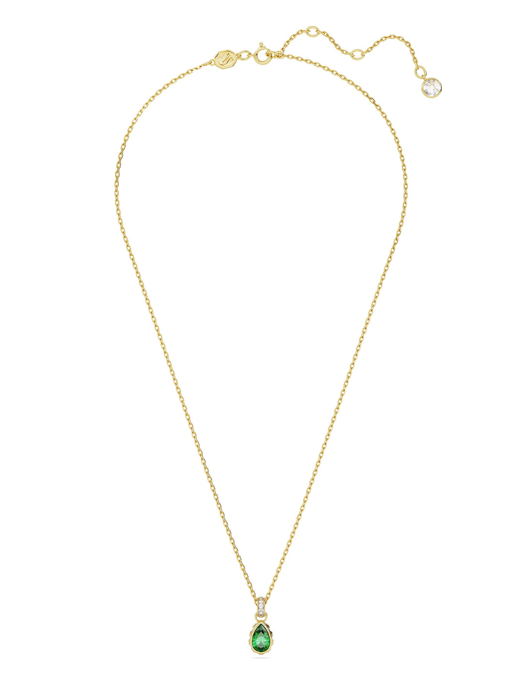 SWAROVSKI Stilla:Pend Pear Gre/Gos Gold-Plated Chain