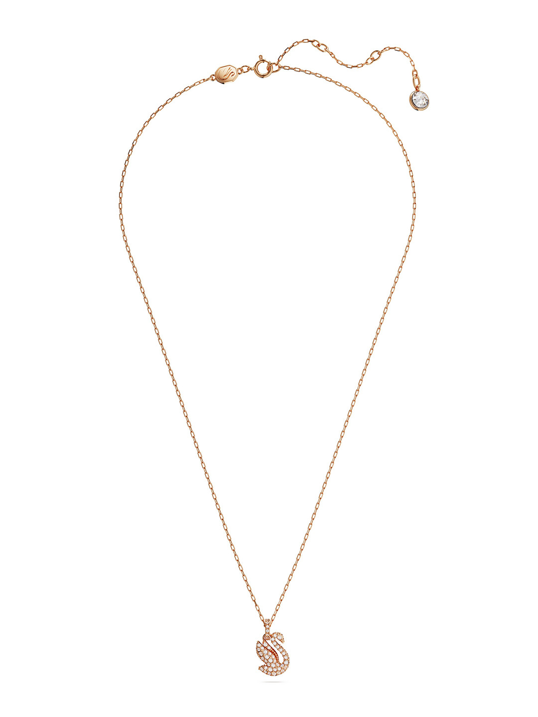 Swarovski White Rose Gold Plated Small Swan Pendant