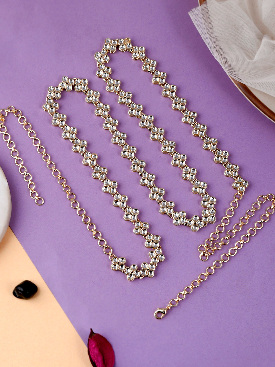 Silvermerc Designs Gold Plated Kundan-Studded Kamarbandh