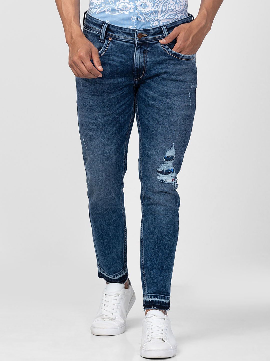 SPYKAR Men Low Distress Light Fade Cotton Jeans