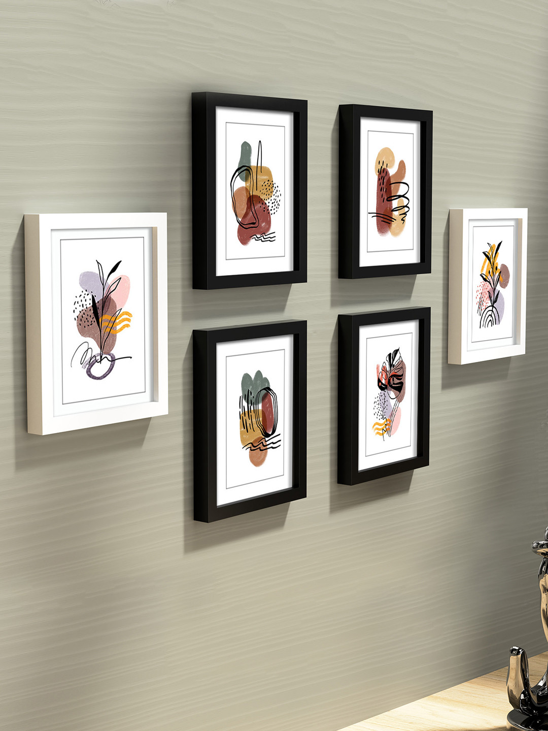 RANDOM Black & White Set Of 6 Wall Photo Frames