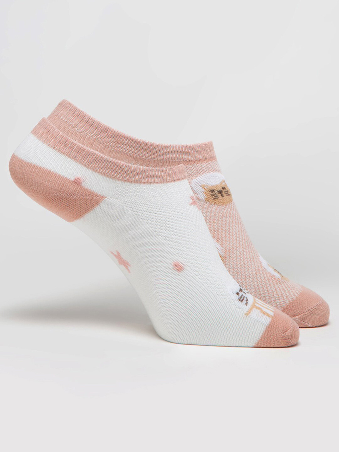 J Style Women Pack Of 2 Patterned Shoe Liner Socks