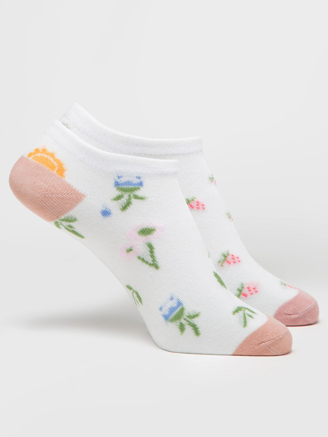 J Style Women Pack Of 2 Patterned  Ankle-Length Socks