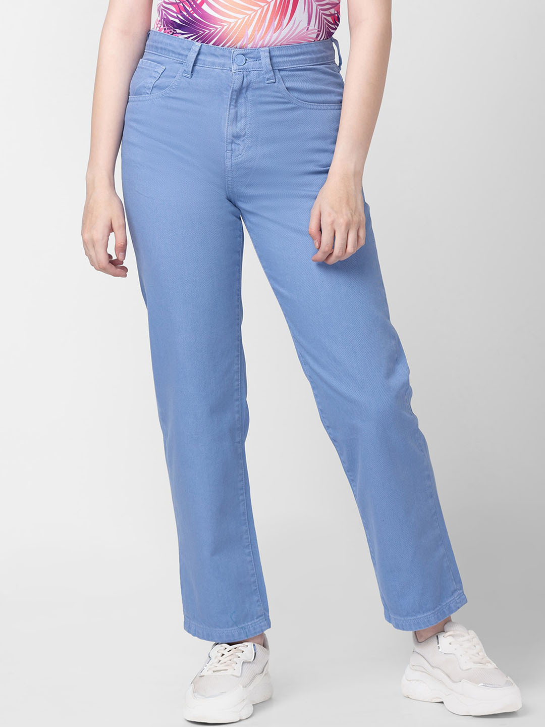 SPYKAR Women Straight Fit High-Rise Cotton Jeans