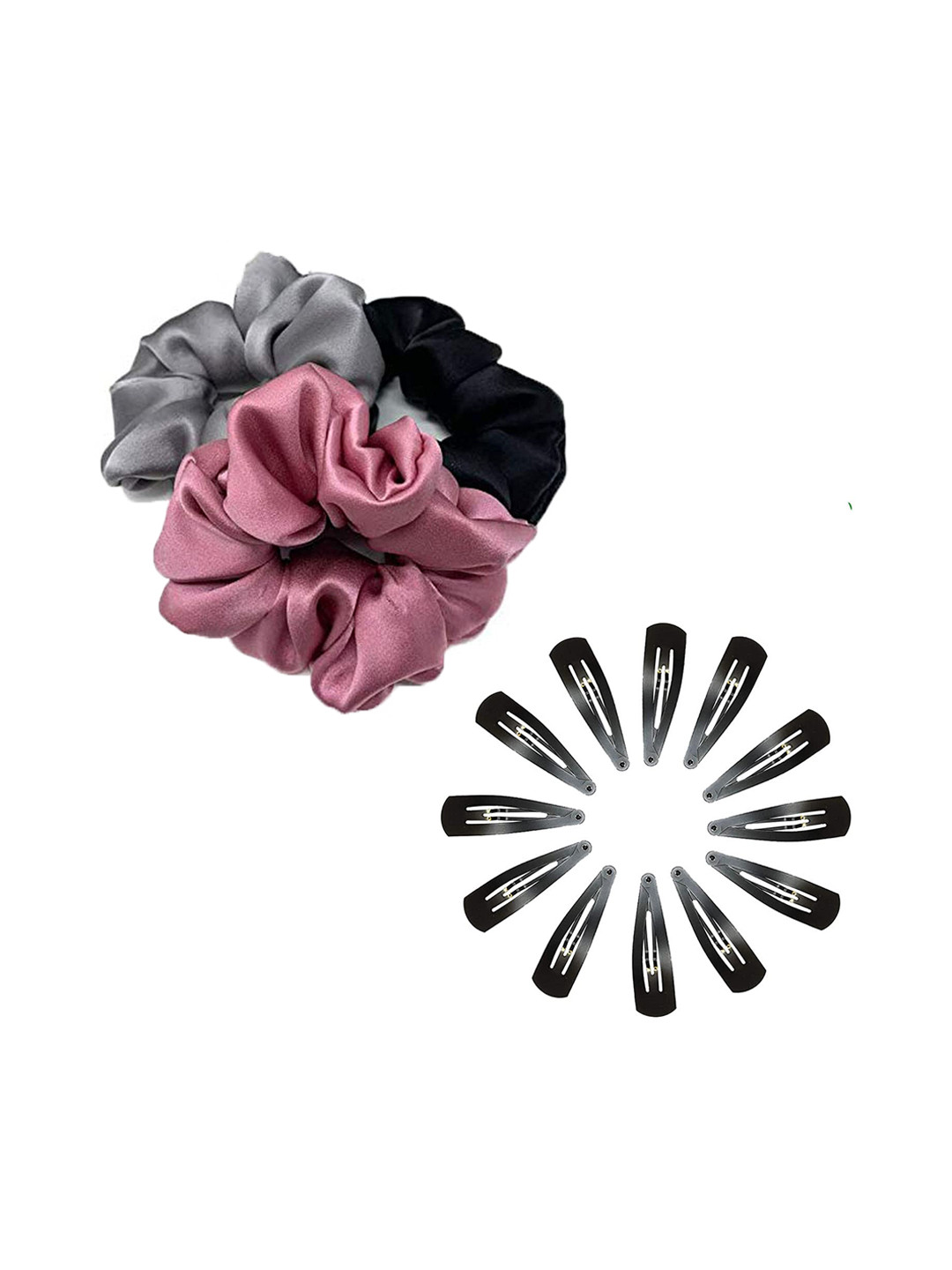 CHRONEX Women Multicoloured Set of 3 Ponytail Holders & 12 Tic Tac Hair Clips