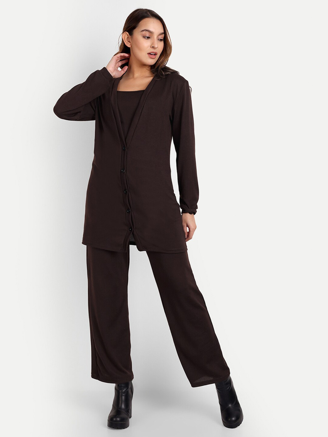 iki chic Women 3 Piece Sweater with Trousers