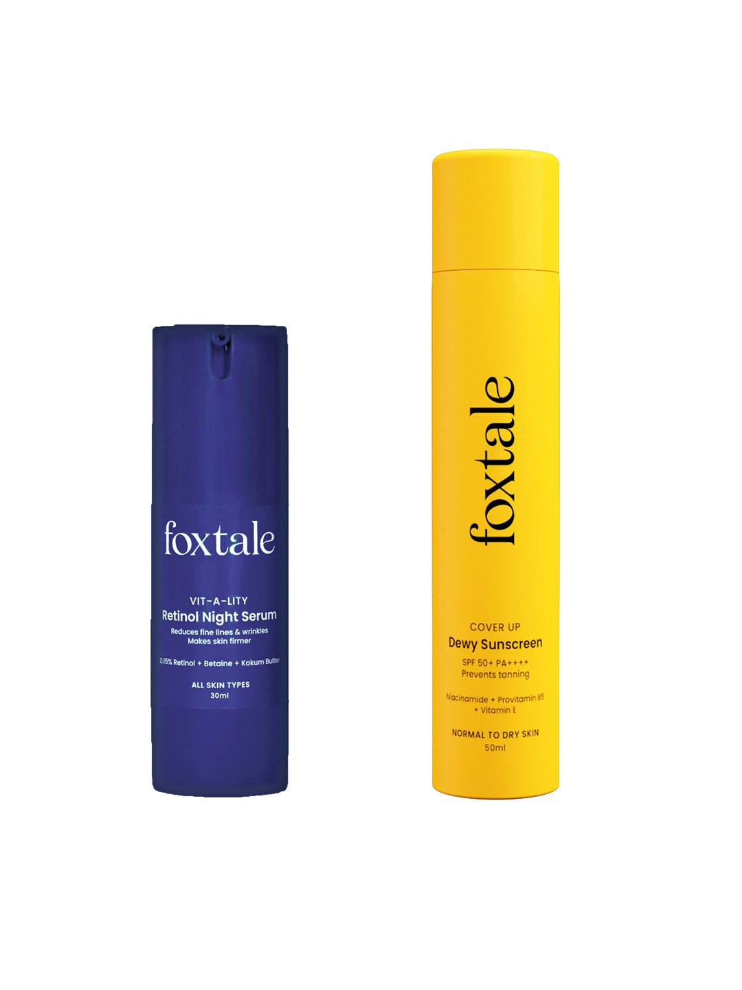 FoxTale Ageing Shield Duo with SPF 70, Retinol & Niacinamide - 80 ml