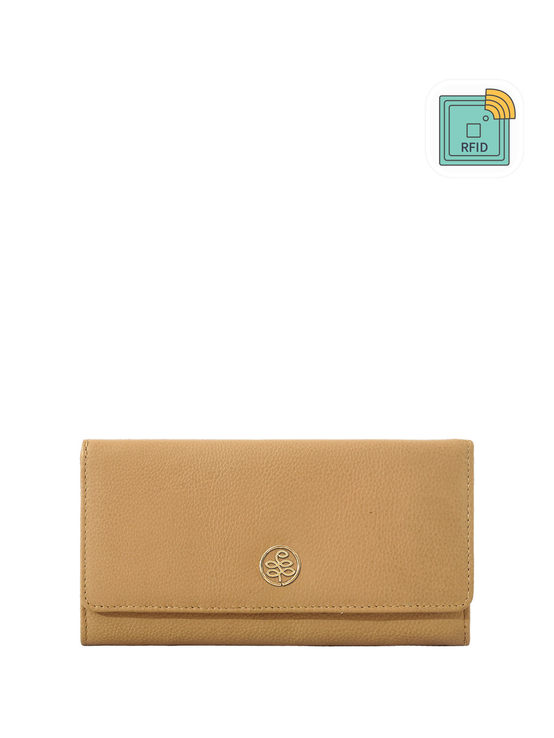 Eske esk Klara Women Beige Leather Three Fold Wallet