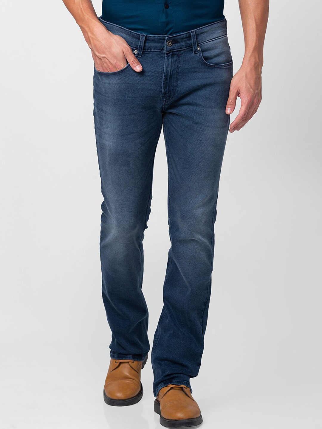 SPYKAR Men Bootcut Light Fade Stretchable Jeans