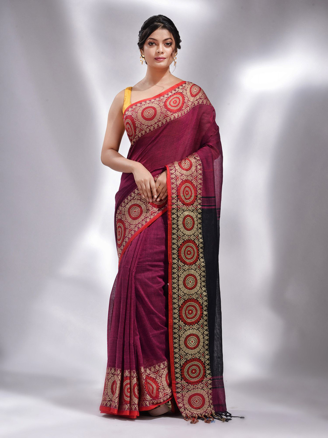 Charukriti Zari Detailed Pure Cotton Saree