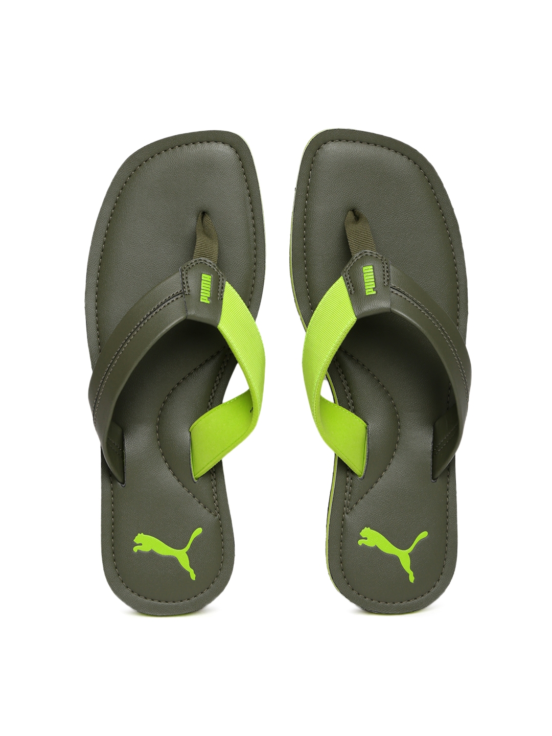 Puma flip flops clearance green